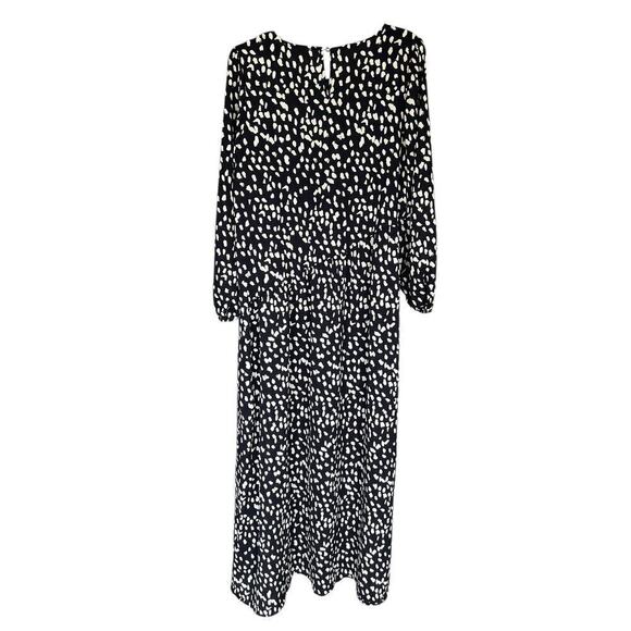 HAYDEN Anthropologie Black Animal print ultra maxi boho dress loose fit sz M - Picture 2 of 8